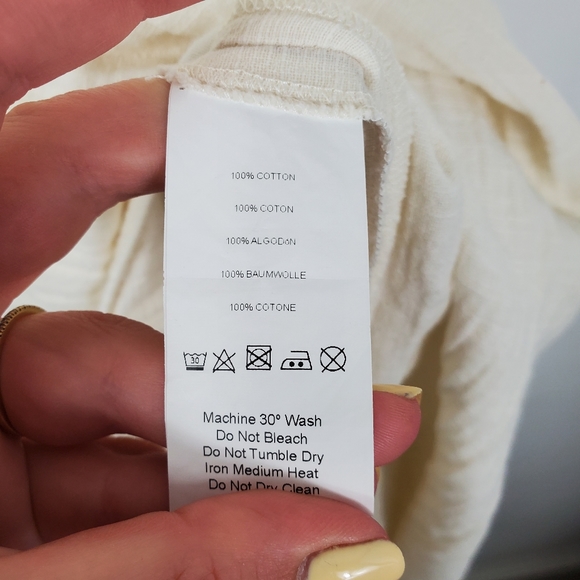 Rita Row Hedda Dress Womens Size XS Double Cotton Gauze Side Slits V Neck - Picture 9 of 10